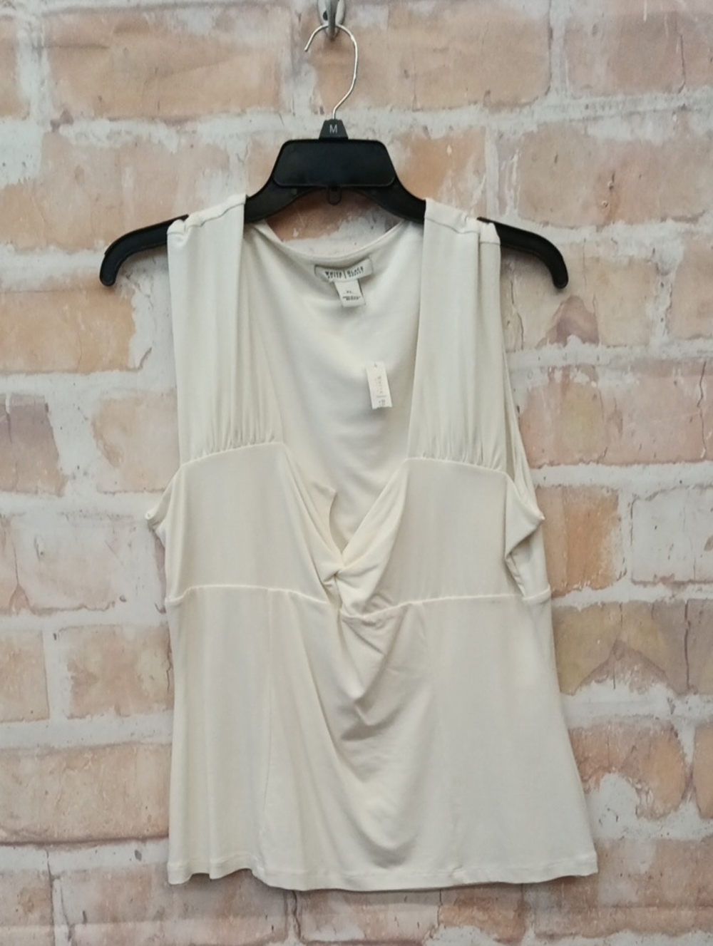 White White House Black Market Sleeveless Twist-Front Top